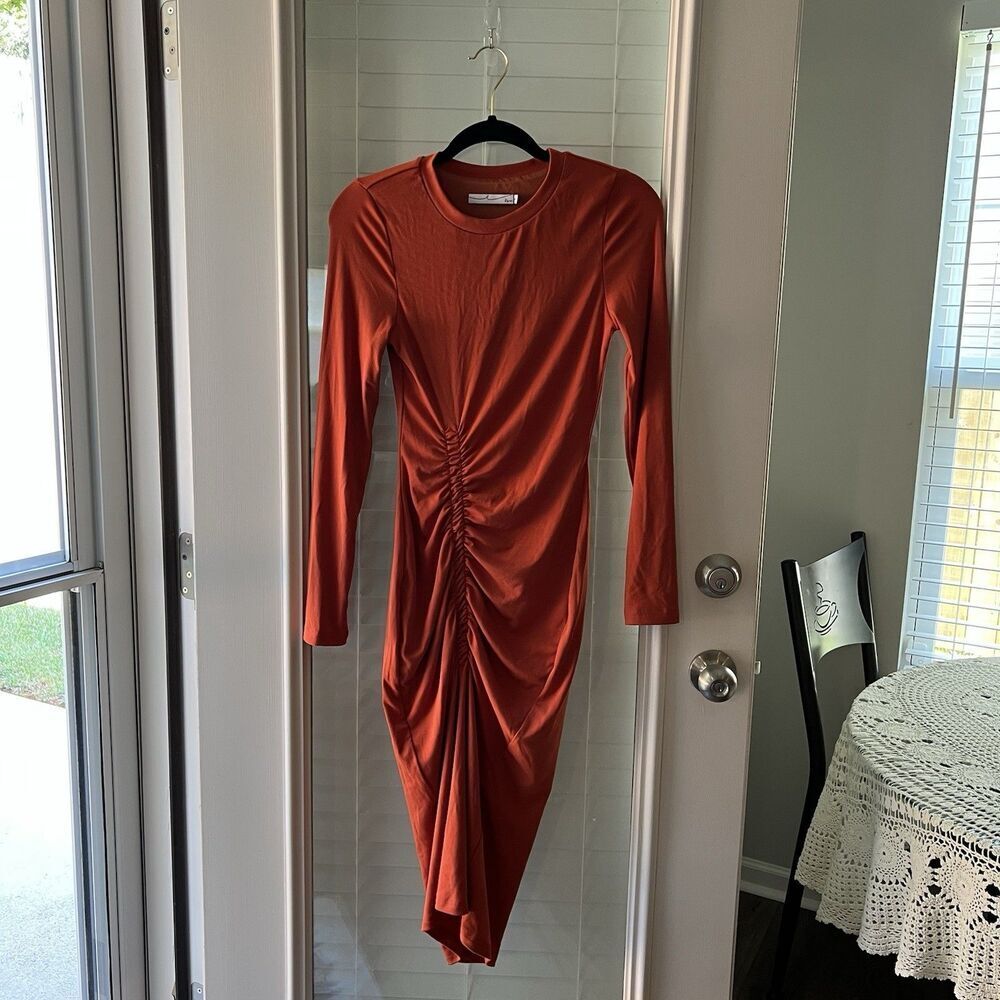 By Egreis Maxi Midi Dress Small Bodycon Ruched Y2K